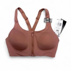 adidas Front-Zip Sports Bra - Mauve Pink